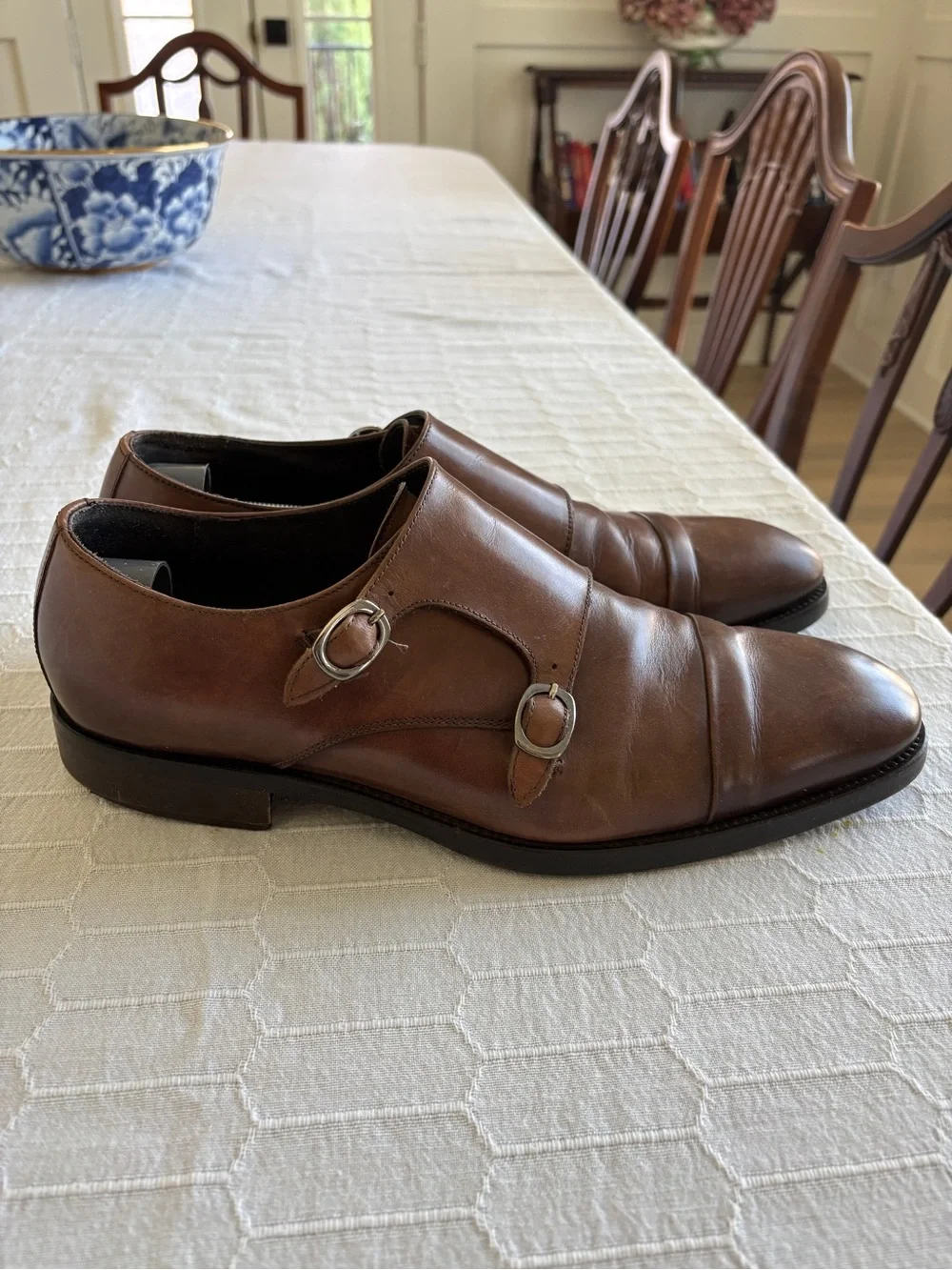 To Boot New York Brown Leather Double Monk Strap, Men’s 11